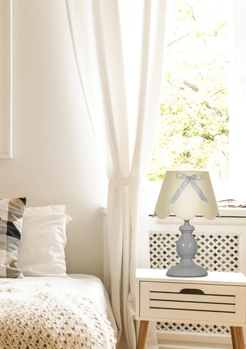 Noční lampička Whilma skandinávská se stínidlem šedá dekorativní CANDELLUX 30 cm