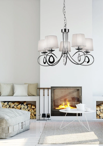 Závěsné svítidlo Arnika 5x40W E14 chrom / bílá