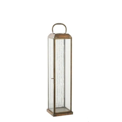 Zahradní lucerna Herslev vysoká sklo a antická mosaz na terasu a balkon