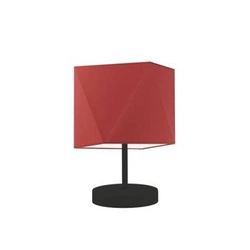 Noční lampička do ložnice PASADENA moderní červená s látkovým stínidlem LYSNE 30 cm
