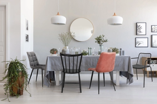 Jídelní židle Plaid Intesi čalouněná sametem šedá prošívaná glamour černé nohy