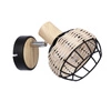 Nástěnná lampa Taiga černá+dřevo 1x40W E14 stínidlo černá+dřevo