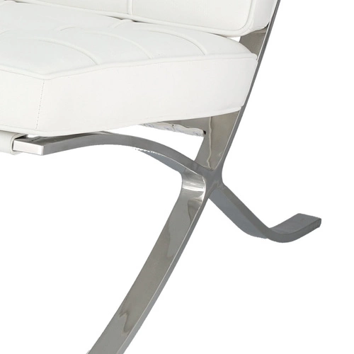 Relaxační křeslo BA1 inspirované Barcelona do obýváku bílá ekokůže moderní glamour