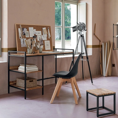 Jídelní židle Baya Atmosphera černá čalouněná skandinávská s bukovými nohami