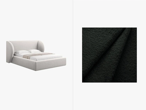 Čalouněná postel Miley černá boucle 160x200 s úložným prostorem moderní do ložnice