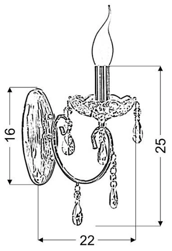 Nástěnné svítidlo Aurora chrom křišťálové v ludvíkovském stylu do obývacího pokoje a jídelny CANDELLUX