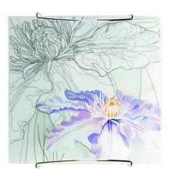 Stropní svítidlo Spring čtvercové skleněné fialové 30x30 moderní do obýváku a ložnice