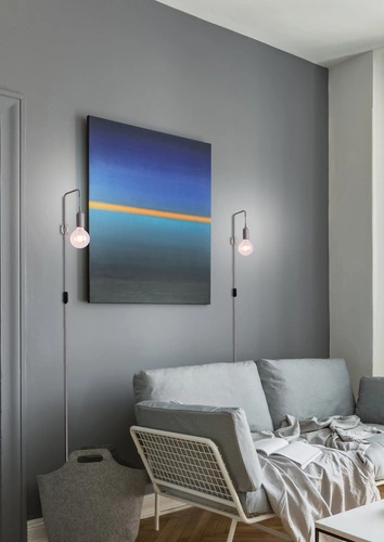 Nástěnné svítidlo Laren šedé moderní kovové do ložnice obýváku a studentského pokoje Ledea