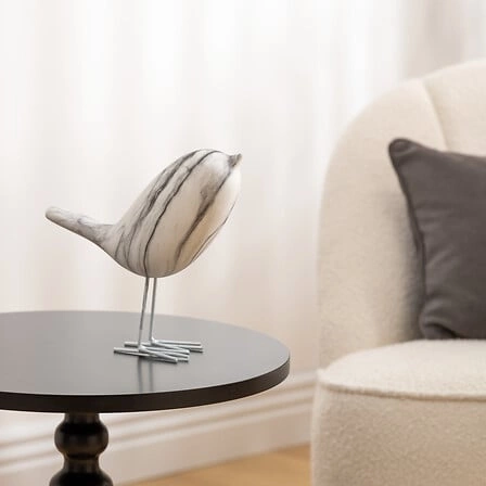 Dekorační figurka Bird Olen 19 cm bílý mramor glamour do obýváku Atmosphera