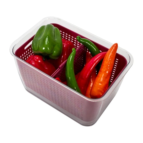 Nádoba na skladování ovoce a zeleniny v chladničce bordó