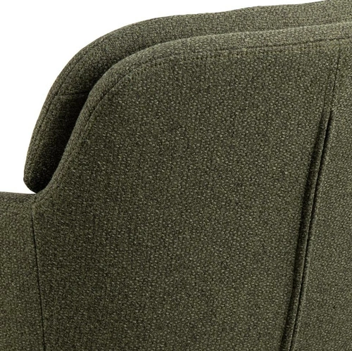 Jídelní židle Dora Actona zelená čalouněná s područkami moderní na kovových nohách