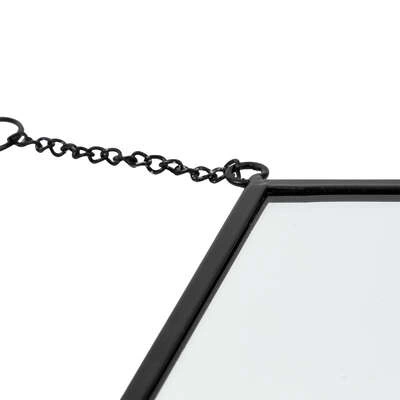 Sada 3 oválných zrcadel Drop v černém rámu loft na stěnu do předsíně