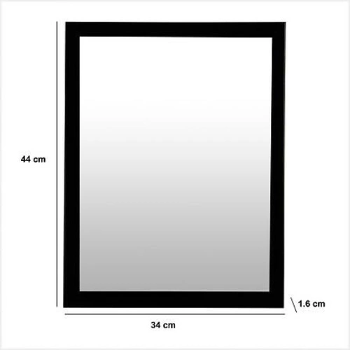 Obdélníkové zrcadlo First v černém rámu na stěnu do předsíně moderní 34x44 cm
