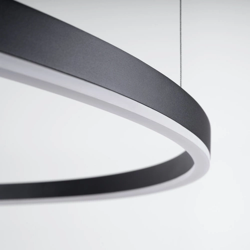 Moderní černý LED lustr ODA 80 s nastavitelným osvětlením do obýváku a jídelny 80 cm