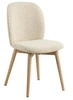 Čalouněná jídelní židle Cindy béžová bouclé skandinávský styl s dřevěnými nohami