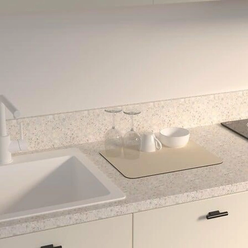 Béžová rychleschnoucí odkapávací podložka na nádobí 5five simply smart z polyuretanu 40x30 cm na pracovní desku