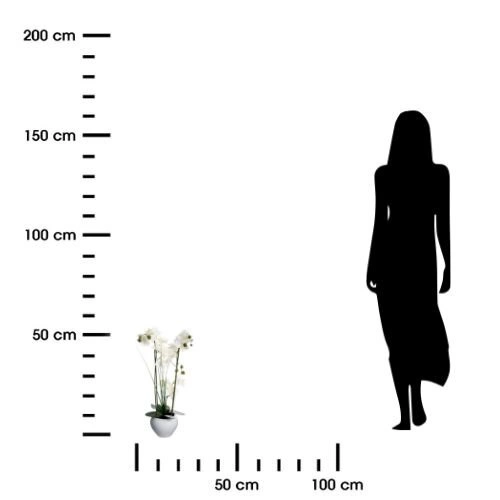 Umělá orchidej Atmosphera v bílé květináči 53 cm moderní květina do obýváku