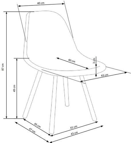 Čalouněná jídelní židle Edith černá, moderní s kovovými nohami do jídelny a obýváku Intesi