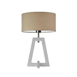 Noční lampička Clio béžová s glamour stínidlem, dřevěná do ložnice a obýváku LYSNE