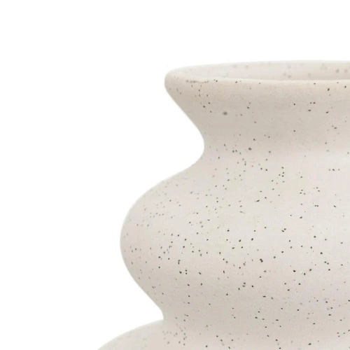 Keramická váza Olme 20 cm bílá dekorační na květiny do obýváku Atmosphera