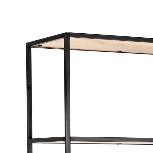 Knihovna Oxford IV moderní loftová do obýváku 77 cm dub a černý kov Intesi