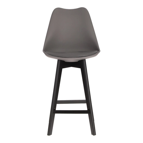 Barová židle Norden wood černá nízká PP tmavě šedá