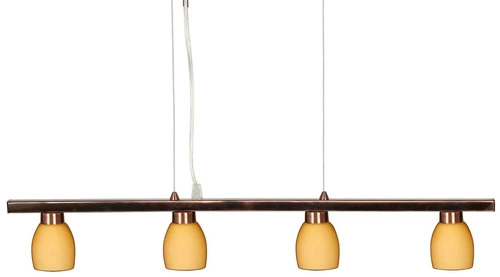 Moderní závěsné svítidlo Dakota 4 světla skleněné měděné do obýváku a jídelny