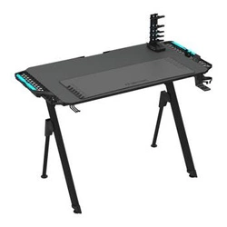 Herní stůl Falcon 1.0 černý moderní pro práci i hraní s držáky na příslušenství Intesi