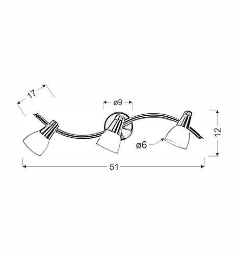 Stropní svítidlo Selia 3bodové skleněné moderní do obýváku a ložnice CANDELLUX