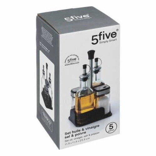 Sada skleněných lahví na koření, olej a ocet