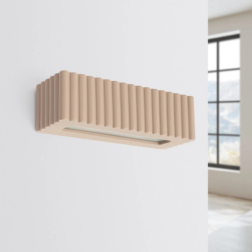 Nástěnné svítidlo RIGATA taupe moderní keramické do obývacího pokoje