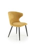 Čalouněná jídelní židle Odile Intesi hořčicová moderní na černých nohách