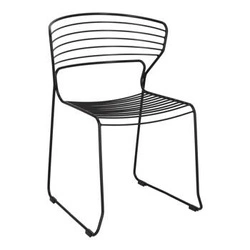 Černá kovová jídelní židle na lyžinách Hilly moderní do kuchyně