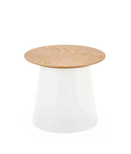 Kulatý konferenční stolek Alter Intesi bílý moderní skandinávský do obýváku 49 cm