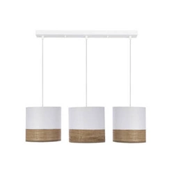 Závěsné svítidlo Bianco moderní bílé textilní 3bodové do obýváku a jídelny