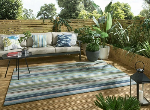 Venkovní koberec Spectro Stripes Emerald Marine Rust 160x230cm