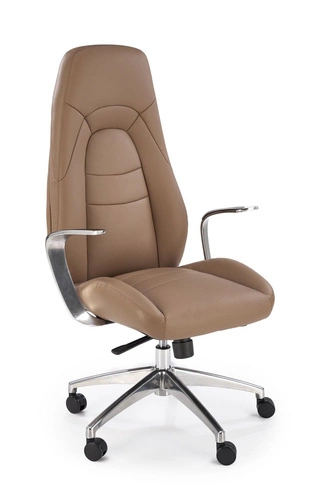 Ergonomická otočná kancelářská židle Nolvia cappuccino kožená s područkami