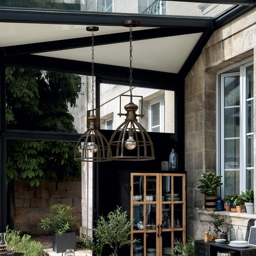 Závěsné svítidlo Niko vintage loft mosaz do obývacího pokoje a jídelny 40,5 cm