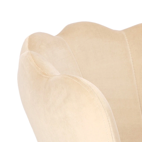 Čalouněná sametová židle Florencja Intesi béžová glamour s područkami do jídelny