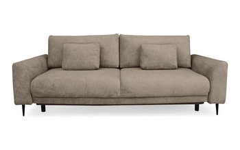 Rozkládací třímístná pohovka Ferrero s funkcí spaní béžová do obýváku skandinávský styl