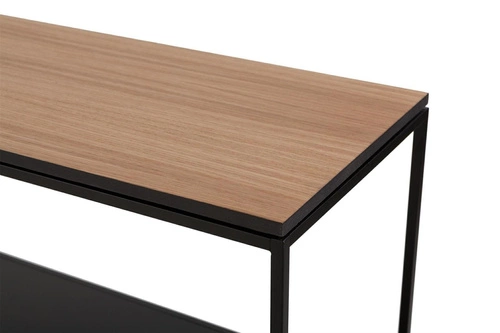 STAM 280 moderní úzká konzole do předsíně a obýváku dubová dýha kovová police