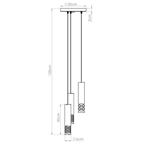Moderní bílý závěsný lustr LIRO 3P do obýváku a kuchyně kovový 3bodový