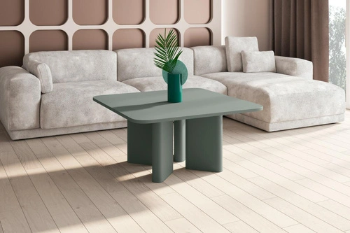 Konferenční stolek Caswell 80 cm čtvercový moderní zelený do obývacího pokoje