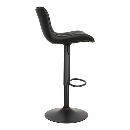 Barová židle Aland černá moderní s opěrkou otočná výškově nastavitelná do kuchyně a k ostrůvku Intesi