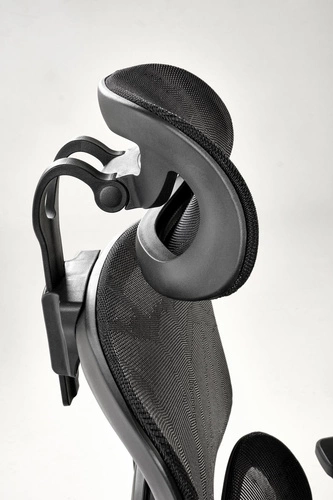 Ergonomická kancelářská židle Marac černá otočná s opěrkou hlavy a síťovaným opěradlem Intesi