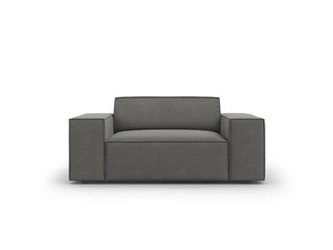 Relaxační křeslo Jodie sametové šedé moderní do obýváku s područkami BESO LUX