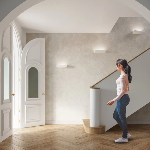 Moderní keramická bílá nástěnná lampa HATTOR Sollux Lighting do obýváku a ložnice 36 cm