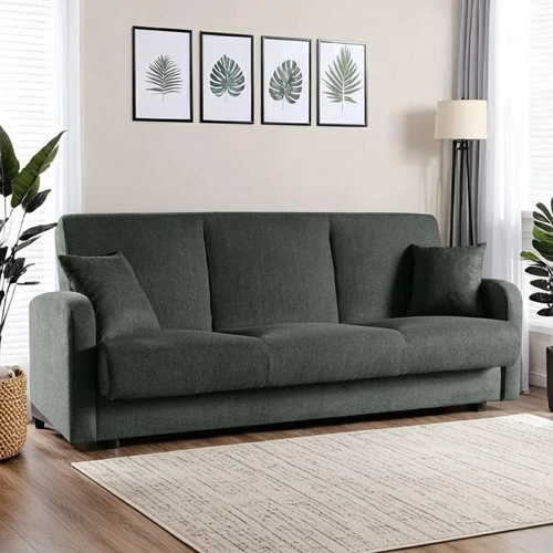 Rozkládací trojmístná pohovka Corsica s úložným prostorem a funkcí spaní šedá do obýváku