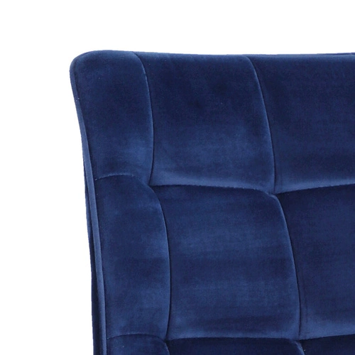 Jídelní židle Plaid Intesi čalouněná sametem tmavě modrá moderní černé nohy