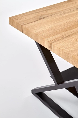 Konferenční stolek Venom Cristal obdélníkový dubový s černou policí moderní do obýváku Intesi